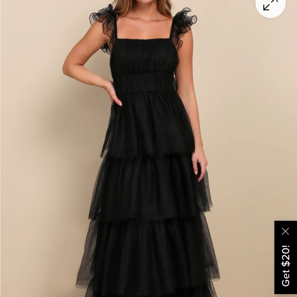 Lulu's Black Tiered Maxi Dress